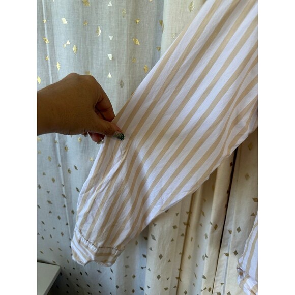 Old Navy 100% Cotton The Boyfriend Stripe Long Sleeve Button Down Collar Shirt M - Picture 3 of 6